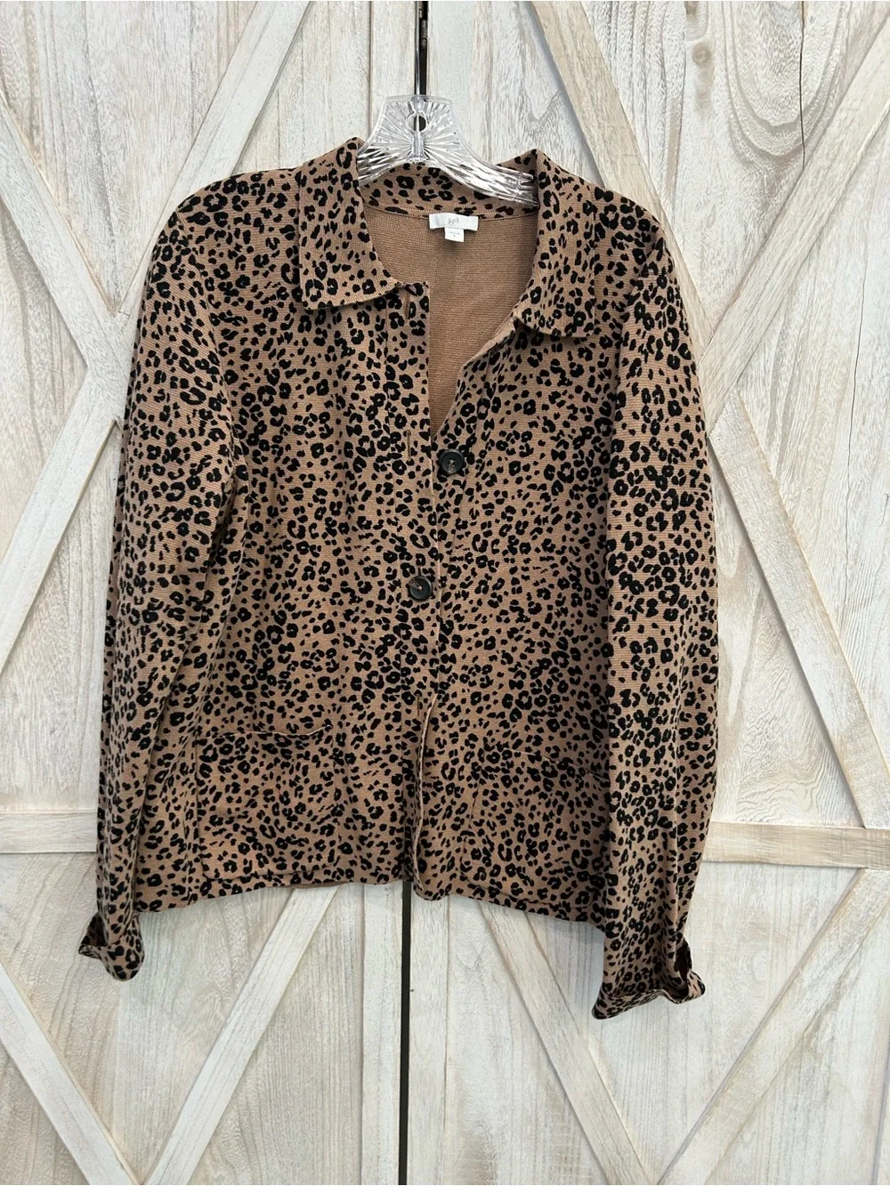 H&M Leopard Print Button-Front Cardigan - Tan & Black